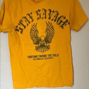 Fashion Nova Men Stay Savage Yellow Graphic T-Shirt
